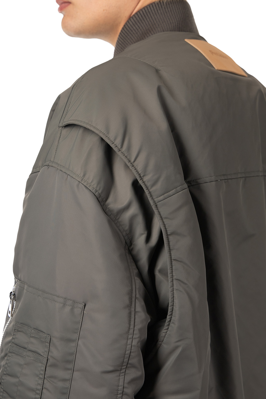 JW Anderson - Oversized Curved Hem Bomber Jacket - Steel